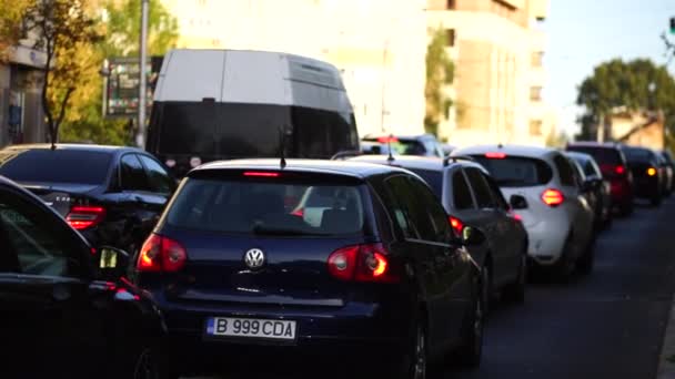 Autoverkehr Berufsverkehr Autoverschmutzung Stau — Stockvideo