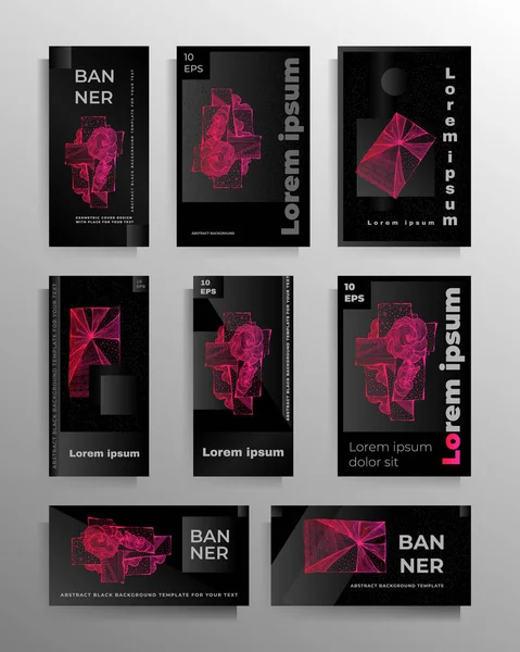 Kitap, dergi, broşür, broşür, katalog için kapak tasarımı. Farklı biçimlerde vektör şablonları kümesi.
