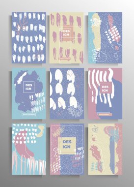 Kapak şablonu ayarlandı. Vektör renk illüstrasyonu.