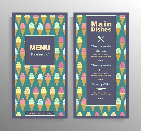 Menu Template Design Restaurant Bistro Cafe Colored Vector Illustration — Stock Vector