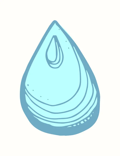 Gota Agua Ilustración Color Dibujada Mano Vector — Vector de stock