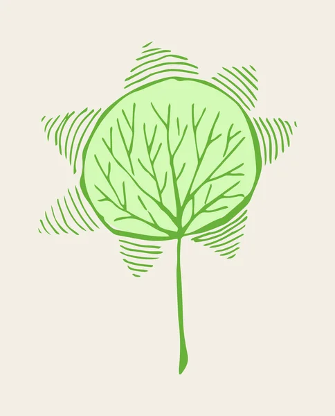 Árbol Está Dibujado Mano Ilustración Vectorial Coloreada — Vector de stock