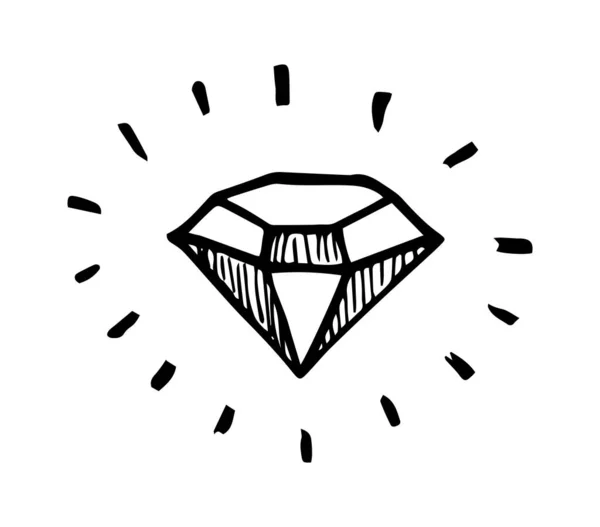 Diamant Est Dessiné Main Illustration Vectorielle Graphique — Image vectorielle