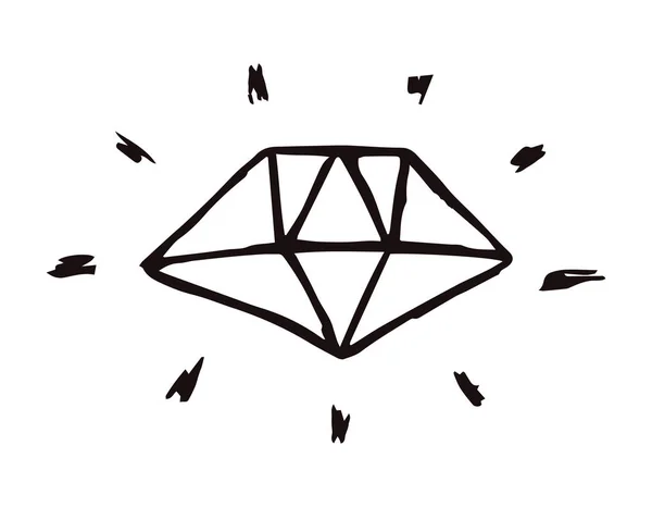 Diamant Est Dessiné Main Illustration Vectorielle Graphique — Image vectorielle