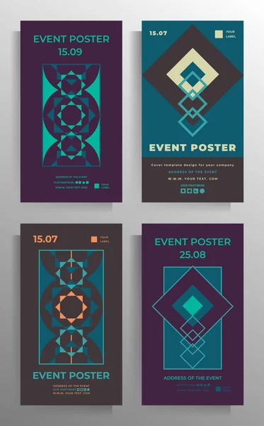 Omslagsjabloon Set Voor Flyer Brochure Boek Map Poster Banner Vector — Stockvector