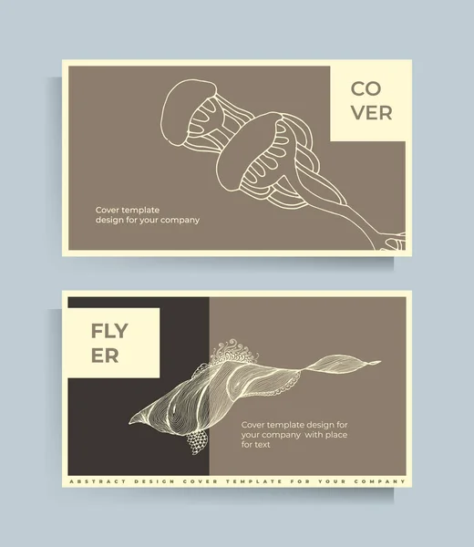 Funda Para Folleto Pancarta Volante Póster Conjunto Plantillas Vectoriales — Vector de stock