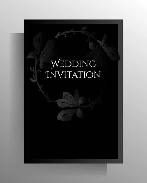 Desain Templat Undangan Pernikahan Ilustrasi Vektor - Stok Vektor