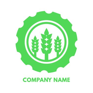 Şablon amblemi, etiket, bir tarım şirketi tabelası. Vektör simgesi.