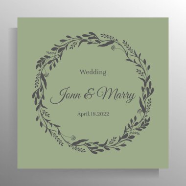 Vintage wedding invitation design. Vector template for card, poster.