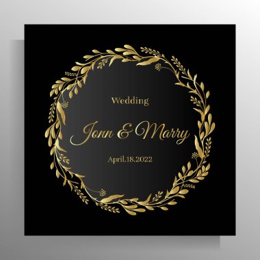 Vintage wedding invitation design. Vector template for card, poster.