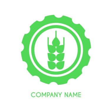 Şablon amblemi, etiket, bir tarım şirketi tabelası. Vektör simgesi.