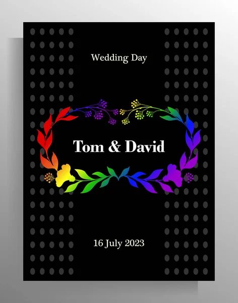 Invitation Design Gay Lesbian Wedding Vector Template Card Poster — Wektor stockowy