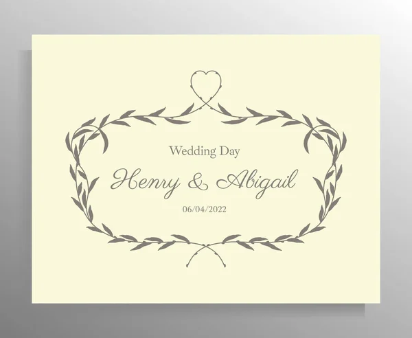 Vintage Wedding Invitation Design Vector Template Card Poster — Wektor stockowy