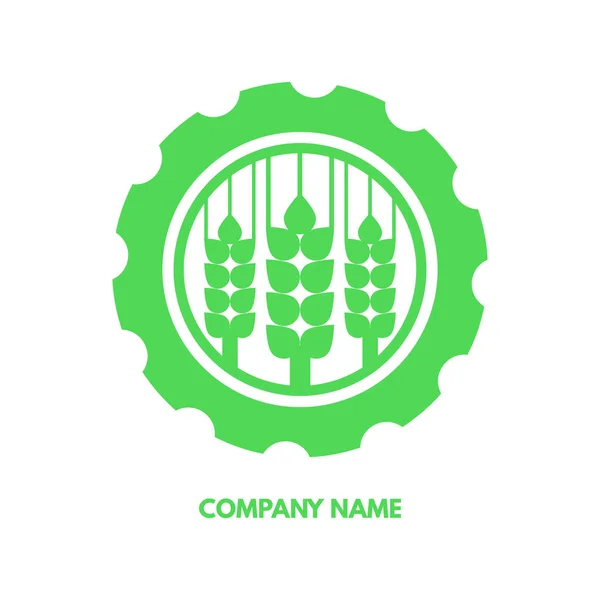 Template Emblem Label Signboard Agro Company Vector Icon — Vetor de Stock