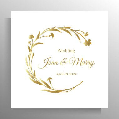 Vintage wedding invitation design. Vector template for card, poster.