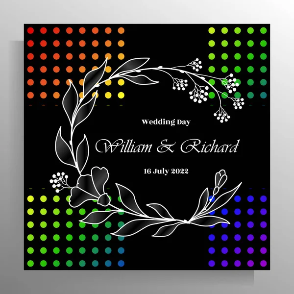 Invitation Design Gay Lesbian Wedding Векторный Шаблон Карты Плакат — стоковый вектор