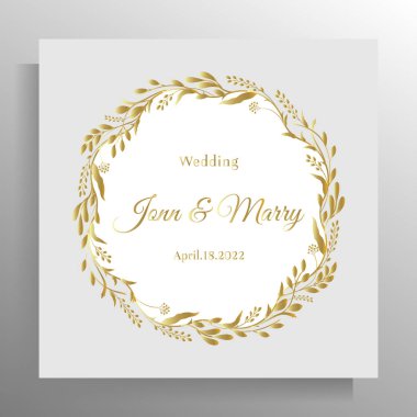 Vintage wedding invitation design. Vector template for card, poster.