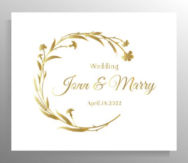 Vintage wedding invitation design. Vector template for card, poster.