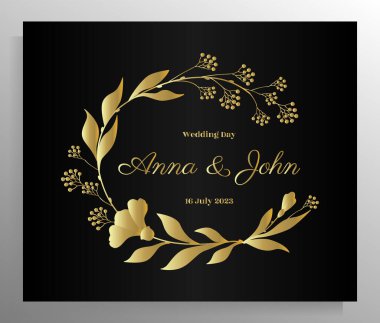 Vintage wedding invitation design. Vector template for card, poster.