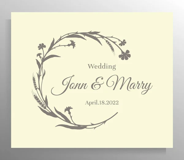 Vintage Wedding Invitation Design Vector Template Card Poster — Stockový vektor