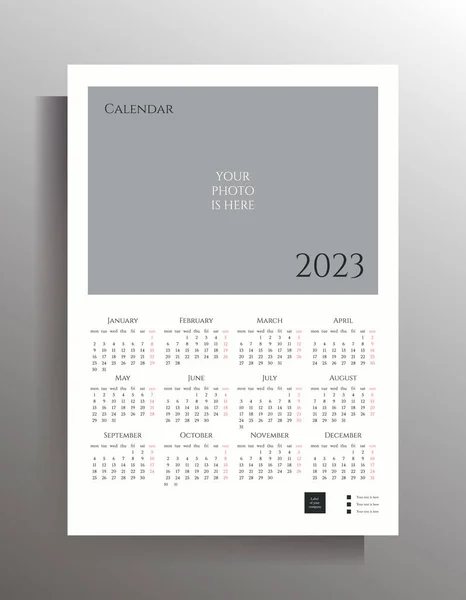 Calendario Para 2023 Conjunto Plantillas Vectores Con Lugar Para Sus — Archivo Imágenes Vectoriales