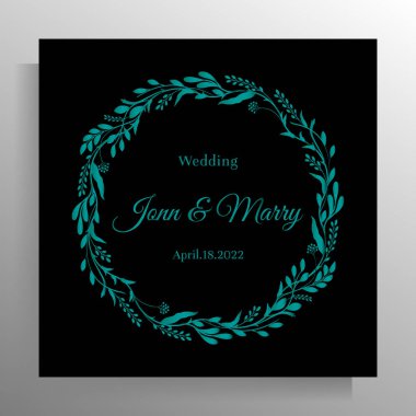 Vintage wedding invitation design. Vector template for card, poster.