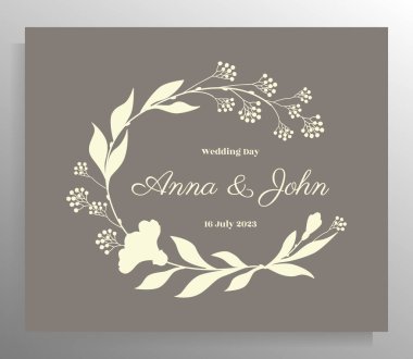 Vintage wedding invitation design. Vector template for card, poster.