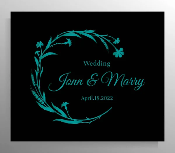 Vintage Wedding Invitation Design Vector Template Card Poster — Archivo Imágenes Vectoriales