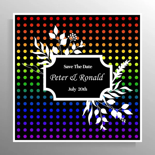 Invitation Design Gay Lesbian Wedding Vector Template Card Poster — Image vectorielle