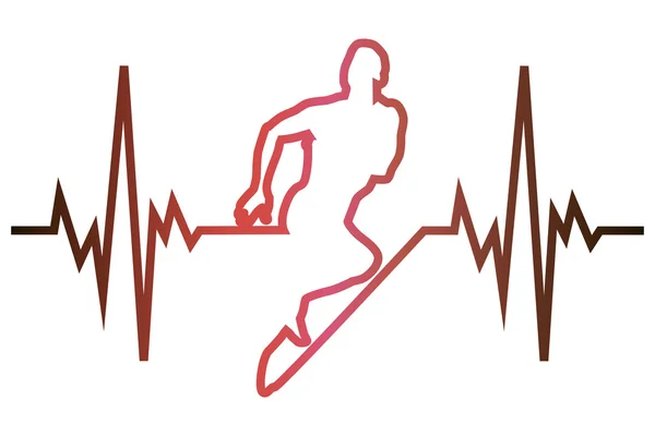 Cardiograma corriendo — Vector de stock