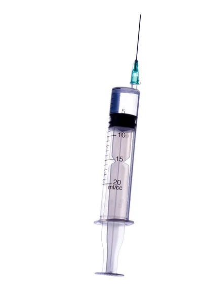 Uma seringa cheia de 20 ml com agulha — Fotografia de Stock