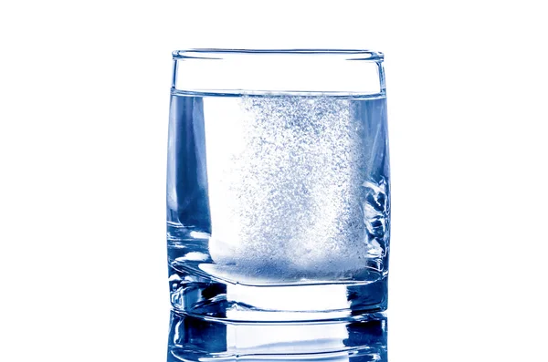 Two tablet in glass of water — Stock Photo, Image