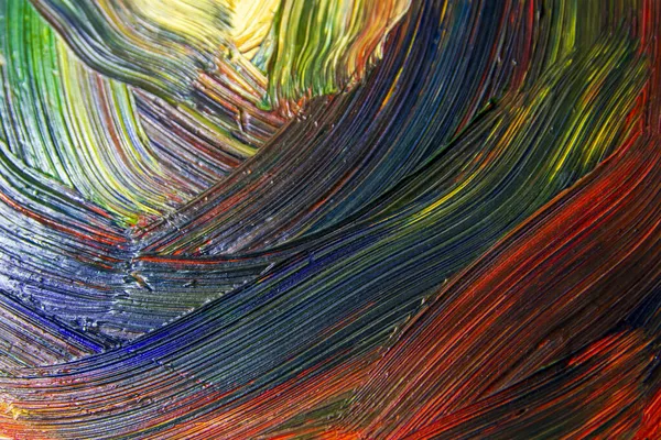 Селективный Фокус Мазков Краски Абстрактный Красочный Фон Крупный План Смешанных — стоковое фото