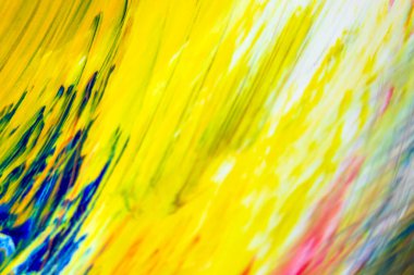 Boya darbelerinin seçici odak noktası. Soyut renkli arkaplan. Karışık fırça darbelerine yakın çekim. Soyut mürekkep tasarımı şablonu karışık doku arkaplanı. Farklı renk paletlerinin karışımı.