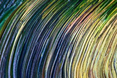 Boya darbelerinin seçici odak noktası. Soyut renkli arkaplan. Karışık fırça darbelerine yakın çekim. Soyut mürekkep tasarımı şablonu karışık doku arkaplanı. Farklı renk paletlerinin karışımı.