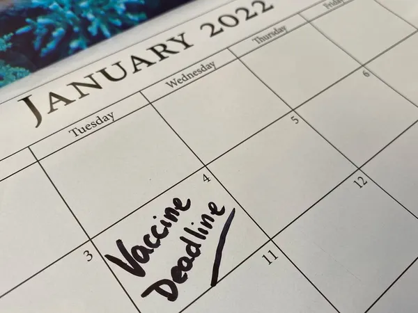 Marking the calendar for the January 4th US national deadline for large companies to mandate the COVID-19 vaccine for employees or submit to weekly testing.