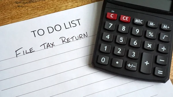 List Reminder File Tax Return — Stock Photo, Image