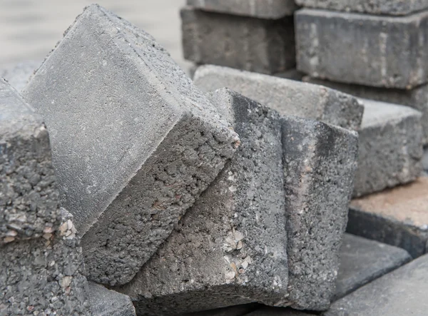 Gray square pavement bricks close-up — Stock Photo, Image