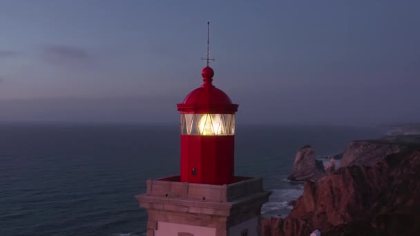 Calm and magical sunset at the picturesque cape — Stock Video
