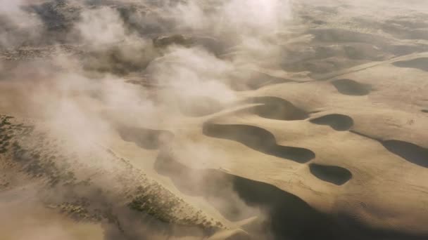 Dunes, védi a szárazföldet a tenger viharos hullámai ellen. — Stock videók