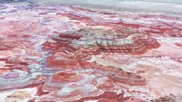 Escena de Marte planeta rojo en día nublado, vasta naranja desertado planeta superficie 4K — Vídeos de Stock