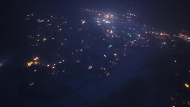Hyper lapse panorama kinowej wioski bałwana w nocy, zima w Kolorado — Wideo stockowe