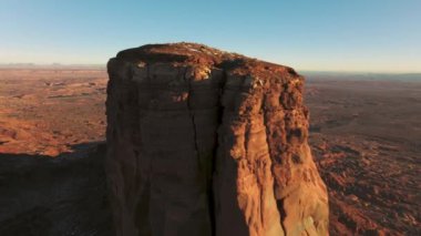 Beautiful sunrise light shinning on cinematic red cliff wall background, Arizona