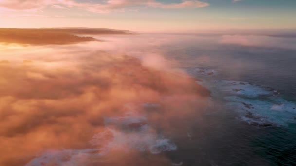 4K aerial of heaven and paradise over the beautiful clouds at sunrise, b roll — Video