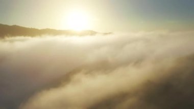 Beautiful nature aerial above prestige houses on hills, scenic Malibu landscape