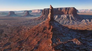 Aerial footage goal achievement, success, inspiration, travel background concept