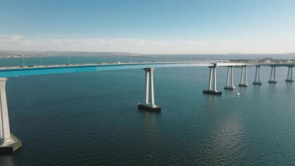 Vista Aérea Panorámica Del Puente Coronado Entre Centro San Diego — Vídeos de Stock