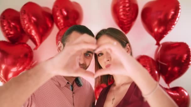 San Valentín celebración del día, relaciones románticas, cónyuges casados, amor — Vídeos de Stock