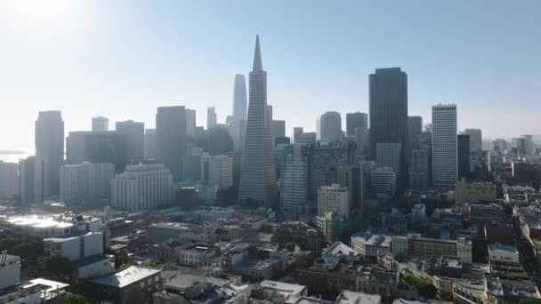Schöne Aussicht auf die Bucht von San Francisco von oben — Stockvideo