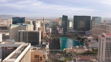 Las Vegas Strip, Paris with Eiffel tower, Cosmopolitan, Bellagio resorts casinos